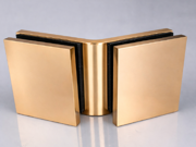 Fixed Bracket - Square 135 Degree Glass to Glass - Rose Gold